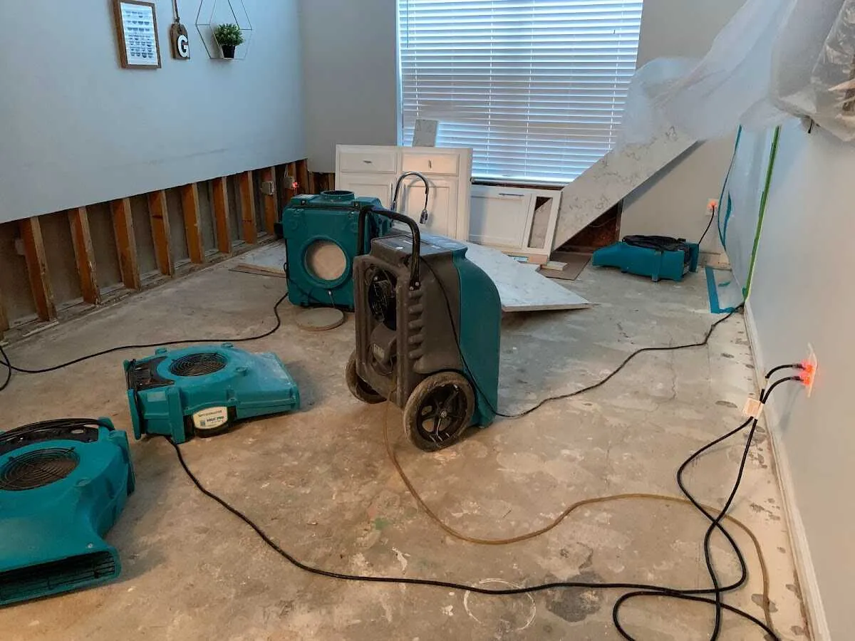 Dehumidifier in flood-cut room for Water Extraction & Removal in Jacksonville